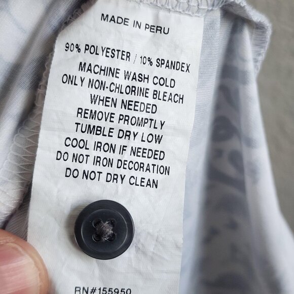 Greyson Polo Shirt Mens Large White Black Animal Print Performance Golf Wolf - Picture 7 of 12